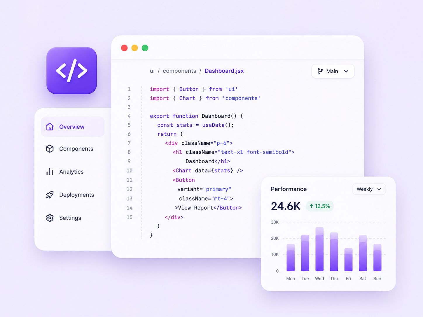 Application engineering dashboard interface